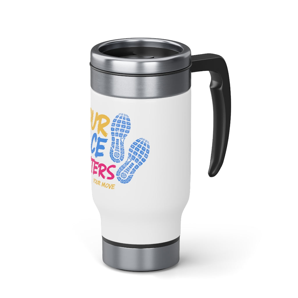 YPM Stainless Steel Travel Mug with Handle, 14oz