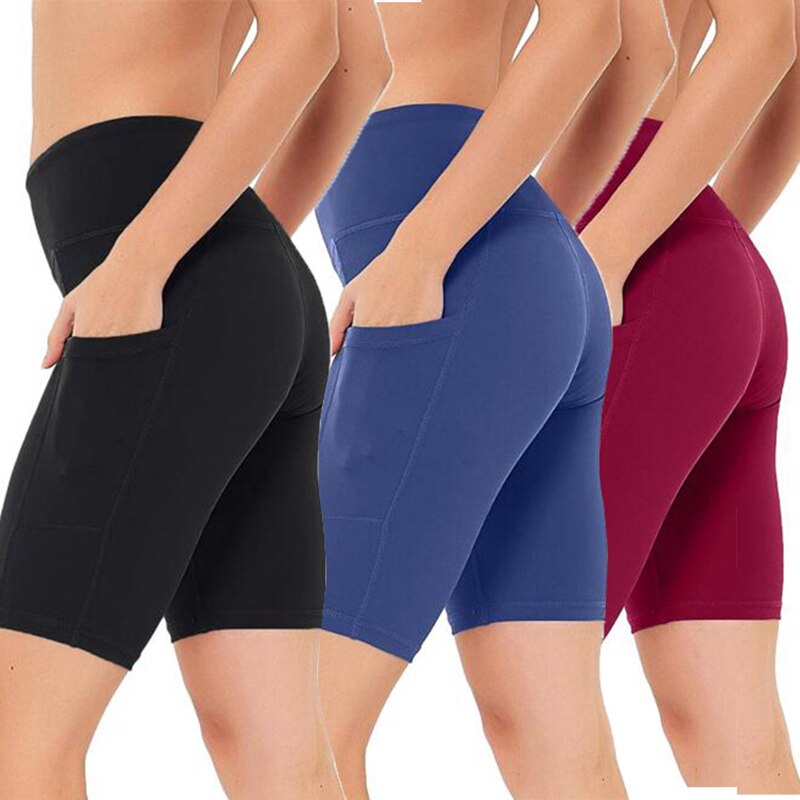 High Waist Yoga Shorts With Pockets